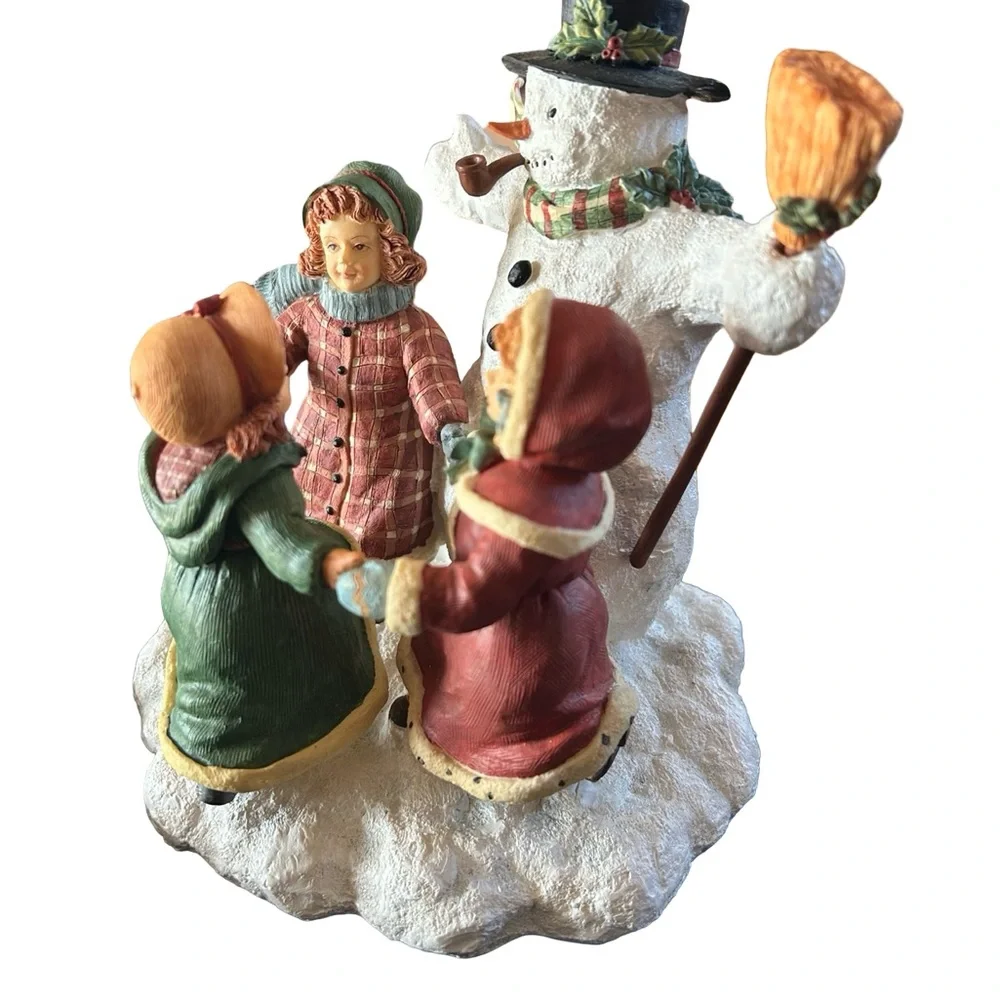Vtg 1998 Susan Winget Merry Round Snowmen #4 Figurine by Lang & Wise W/ Box